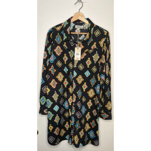 NWT Rockin C Aztec Western Shirt Dress – Size Large